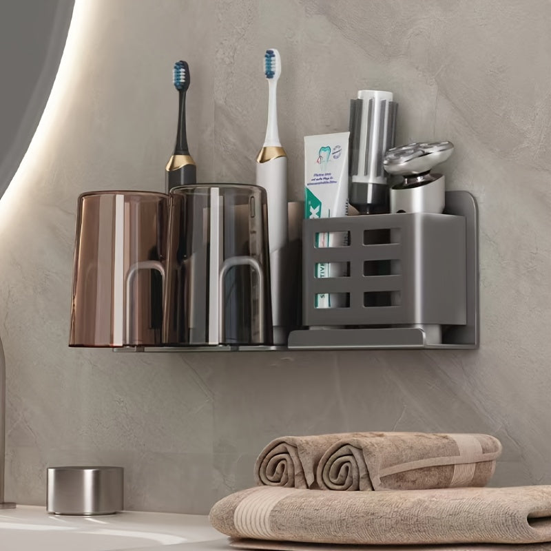 Wall Mount Aluminum Toothbrush Razor Holder-1
