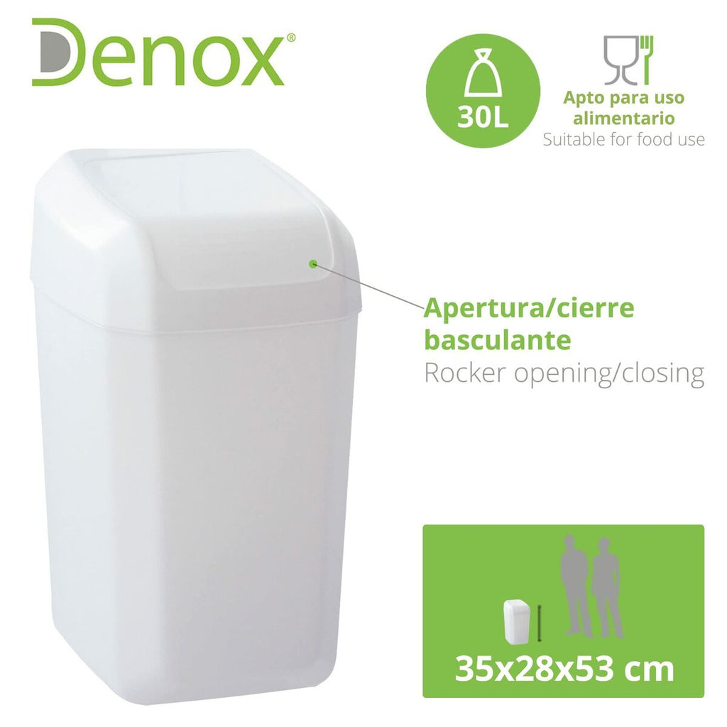 Rubbish bin Denox White 30 L-1