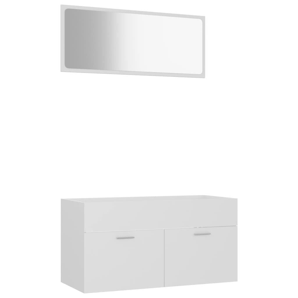 NNEVL 2 Piece Bathroom Furniture Set White Chipboard-1