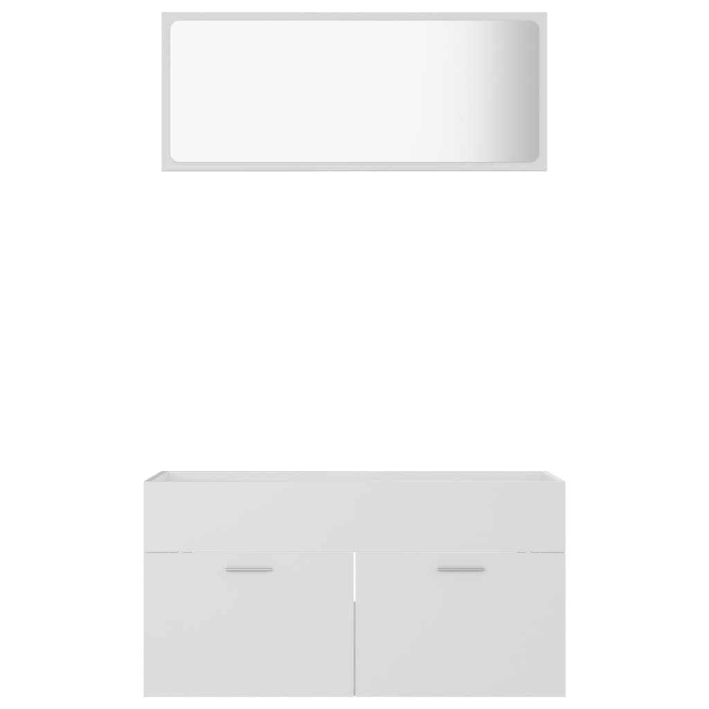 NNEVL 2 Piece Bathroom Furniture Set White Chipboard-4