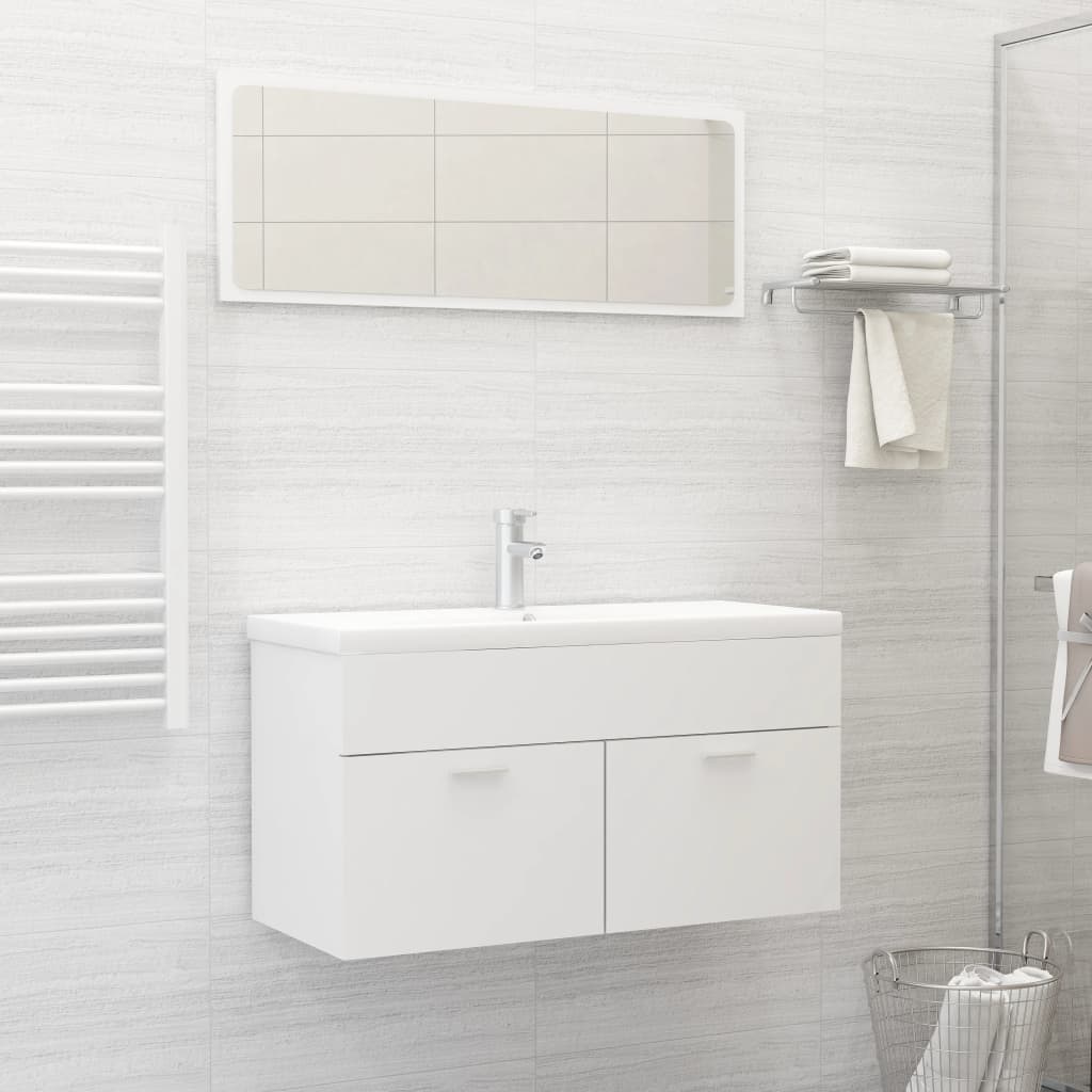 NNEVL 2 Piece Bathroom Furniture Set White Chipboard-0