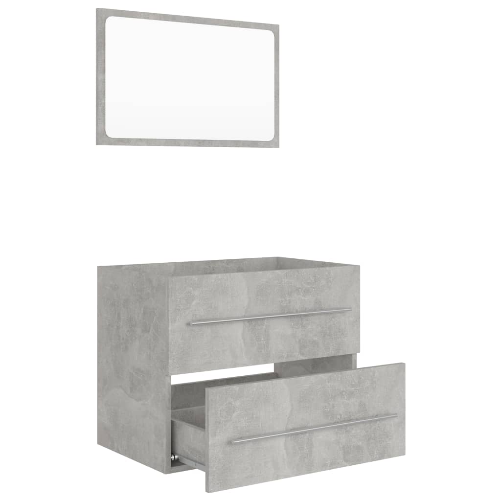NNEVL 2 Piece Bathroom Furniture Set Concrete Grey Chipboard-3