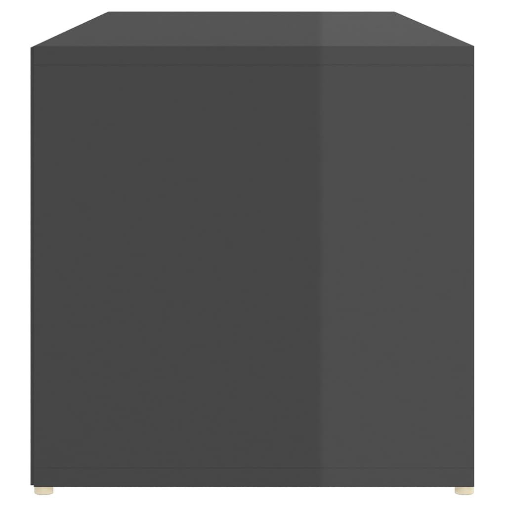 NNEVL Shoe Storage Bench High Gloss Grey 105x35x35 cm Chipboard-4