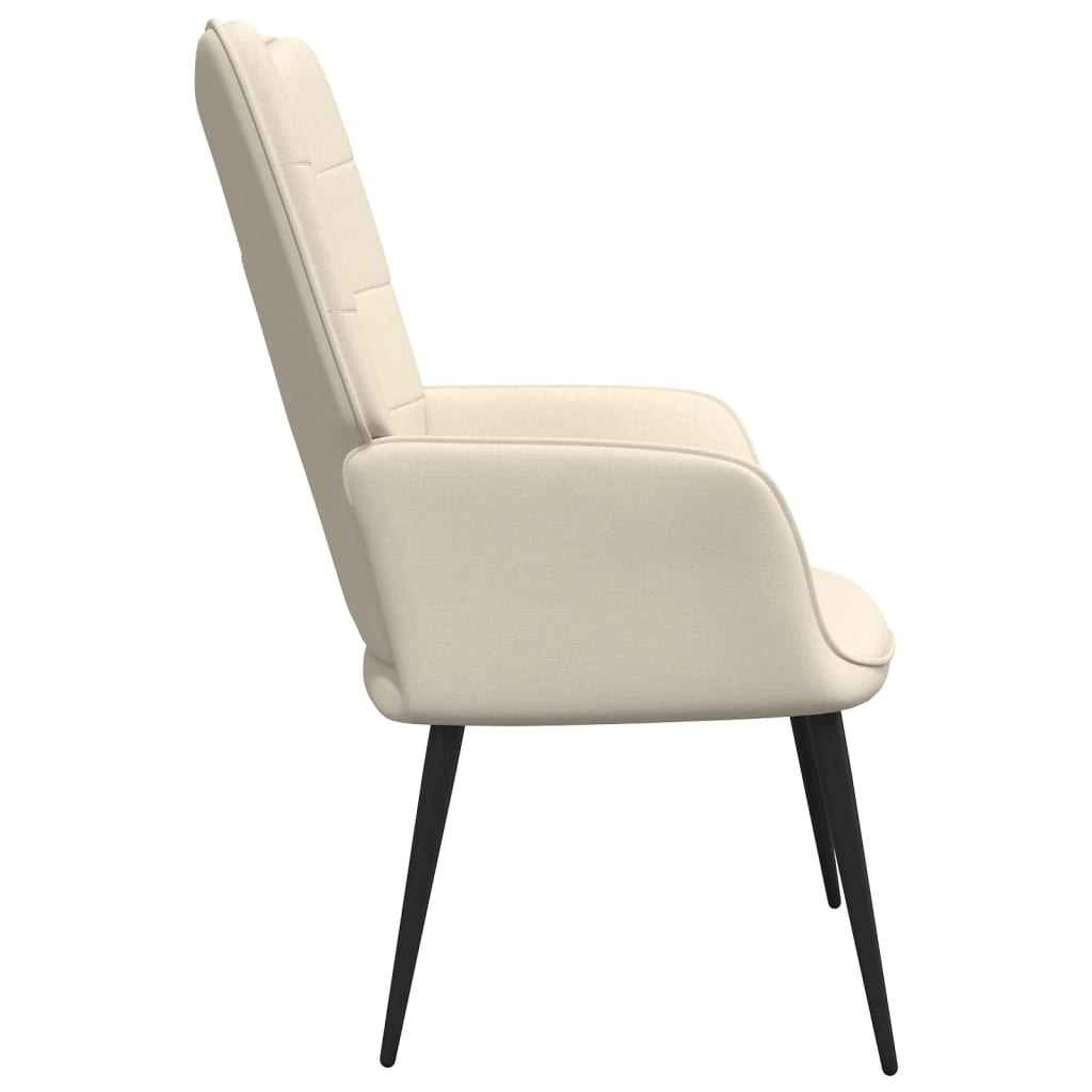 NNEVL Relaxing Chair with a Stool Cream Fabric-3