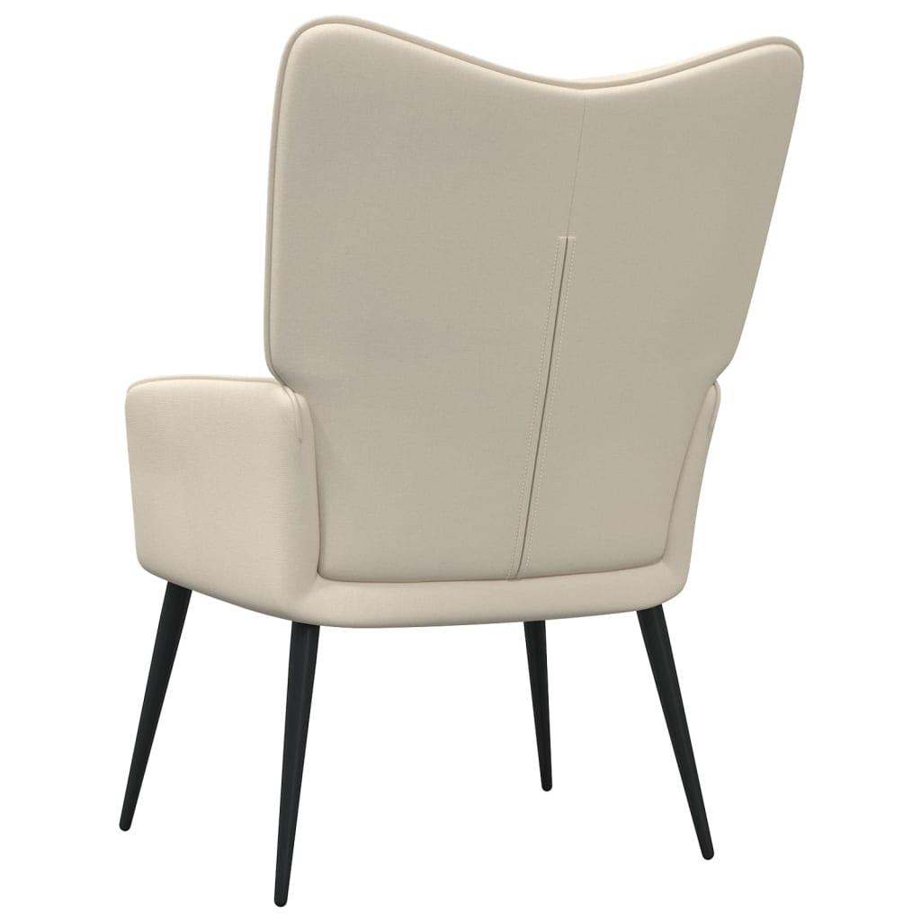 NNEVL Relaxing Chair with a Stool Cream Fabric-4