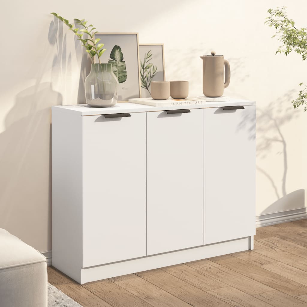 NNEVL Sideboard White 90.5x30x70 cm Engineered Wood-2