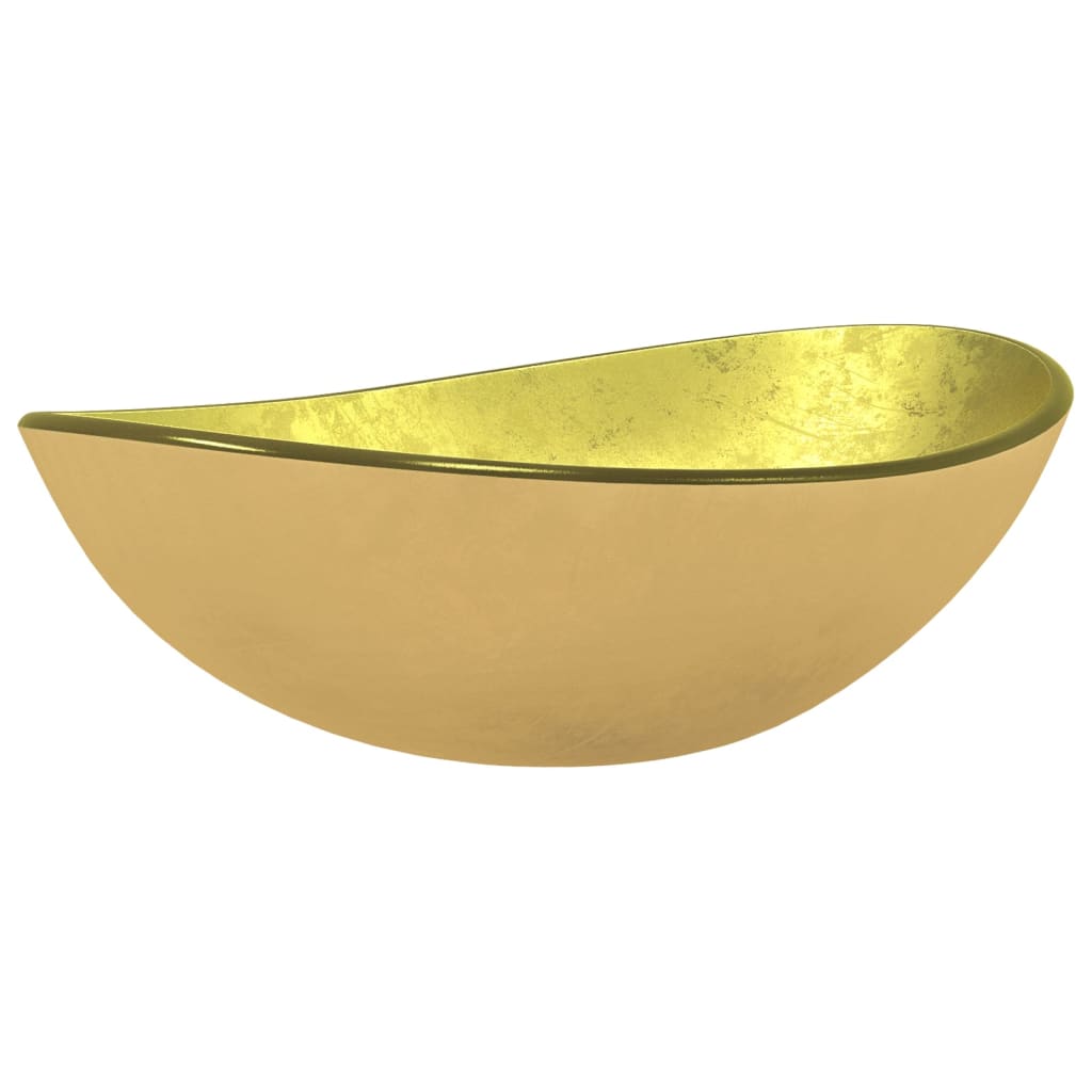 NNEVL Basin Tempered Glass 54.5x35x15.5 cm Gold-1