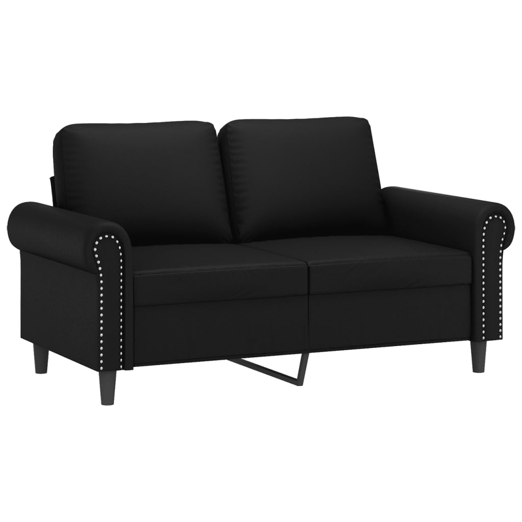 NNEVL 2 Piece Sofa Set with Cushions Black Faux Leather-2