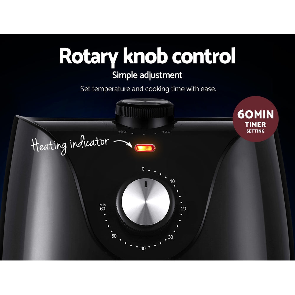 NNEDSZ Devanti Air Fryer 2.5L Knob Fryers-4