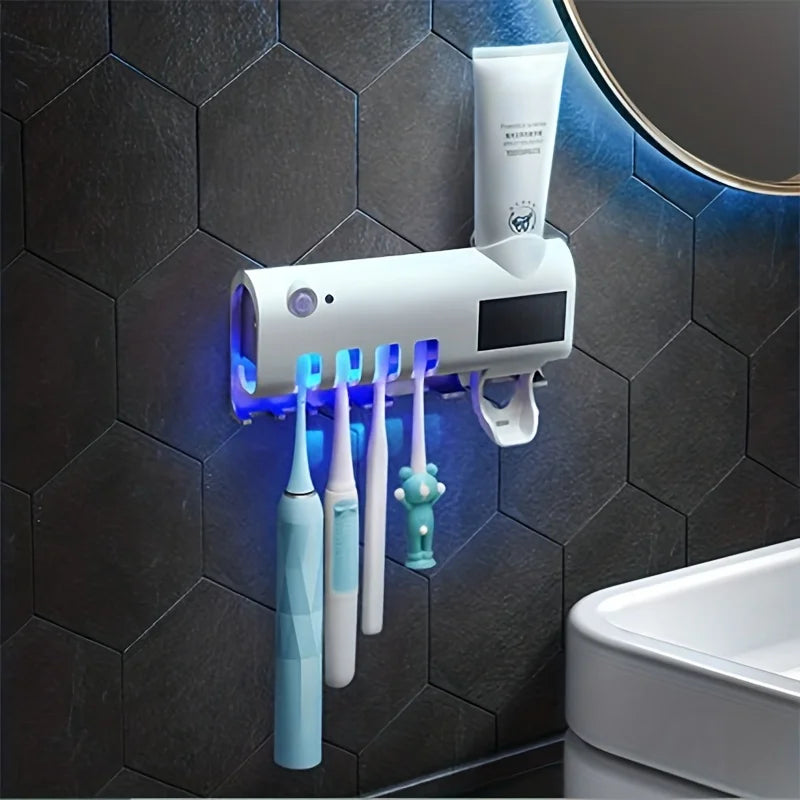 NNEOBA Automatic Toothbrush Holder with Toothpaste Squeezer-1