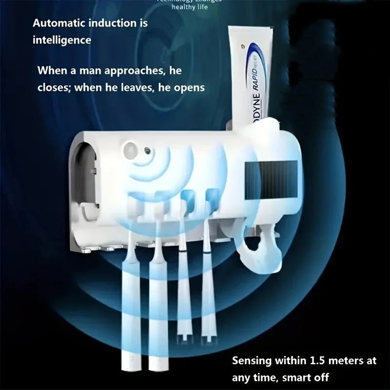 NNEOBA Automatic Toothbrush Holder with Toothpaste Squeezer-2