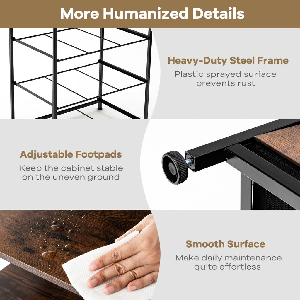 NNECW 3 Chest of Drawers with Top Shelf & Metal Frame-4